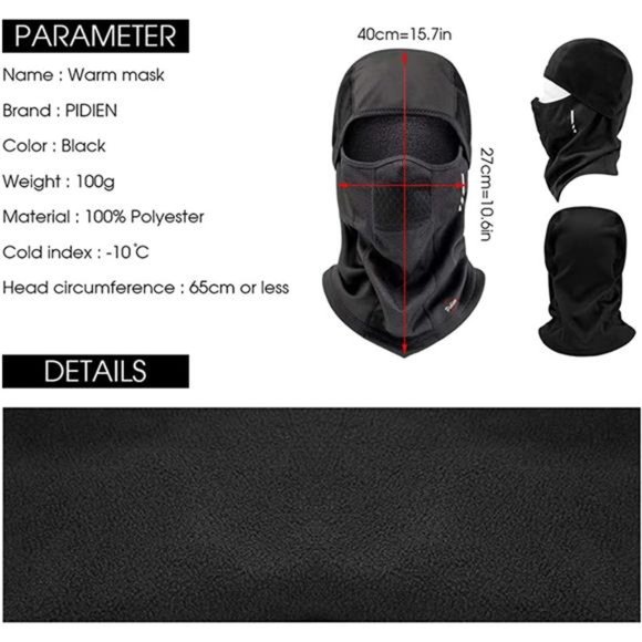Ski Mask for Men Balaclava Face Mask - Picture 6 of 6